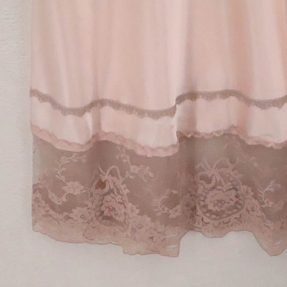 Colesce Couture Vintage 90s Lingerie Set Womens Size L Pink Lace Satin Romantic - Picture 14 of 16